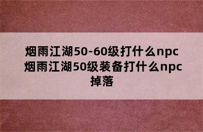 烟雨江湖50-60级打什么npc 烟雨江湖50级装备打什么npc掉落